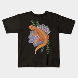 Bearded Dragon with Succulents Kids T-Shirt